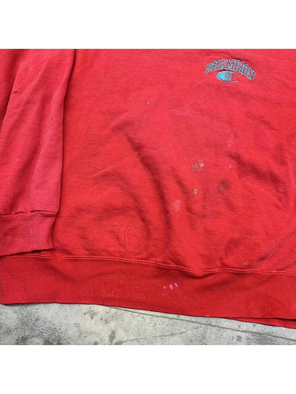 vintage champion made in usa red small logo crewneck size xl - Picture 2 of 6